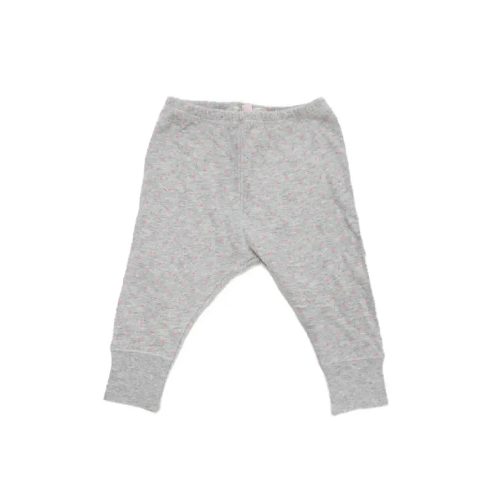 Bonpoint Girls Cotton Spotted Leggings Gray Size 3 Months